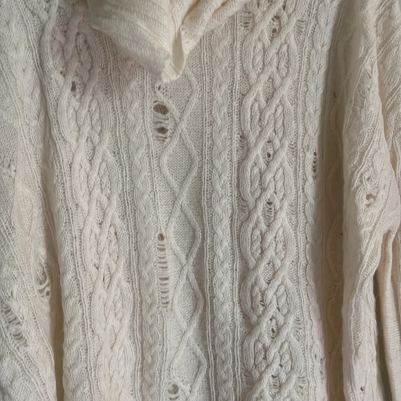 Distressed Free People tunic turtleneck sweater - Picture 6 of 6